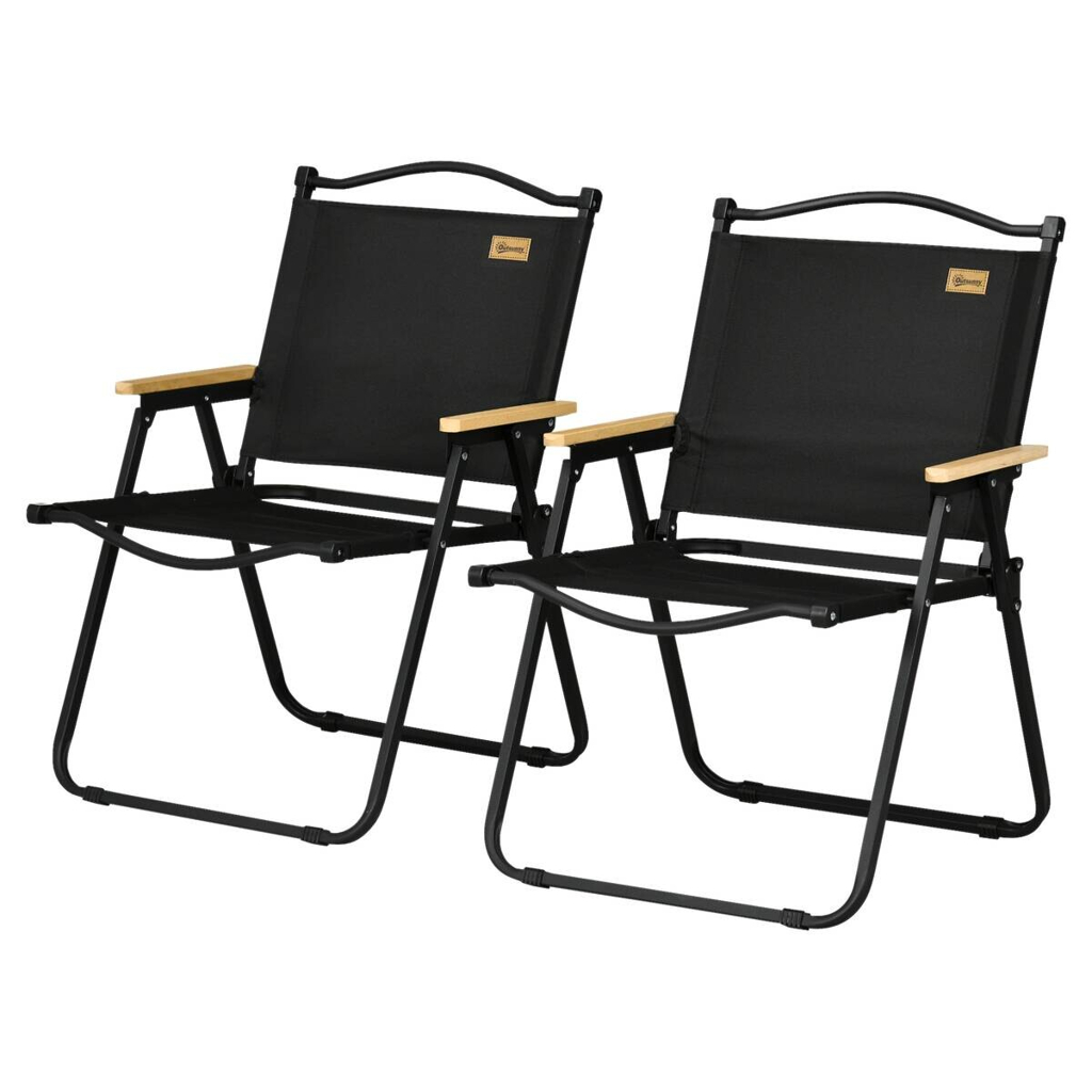 Outsunny Campingstuhl 2er Set schwarz Stahl B/H/L: ca. 59x78x54 cm