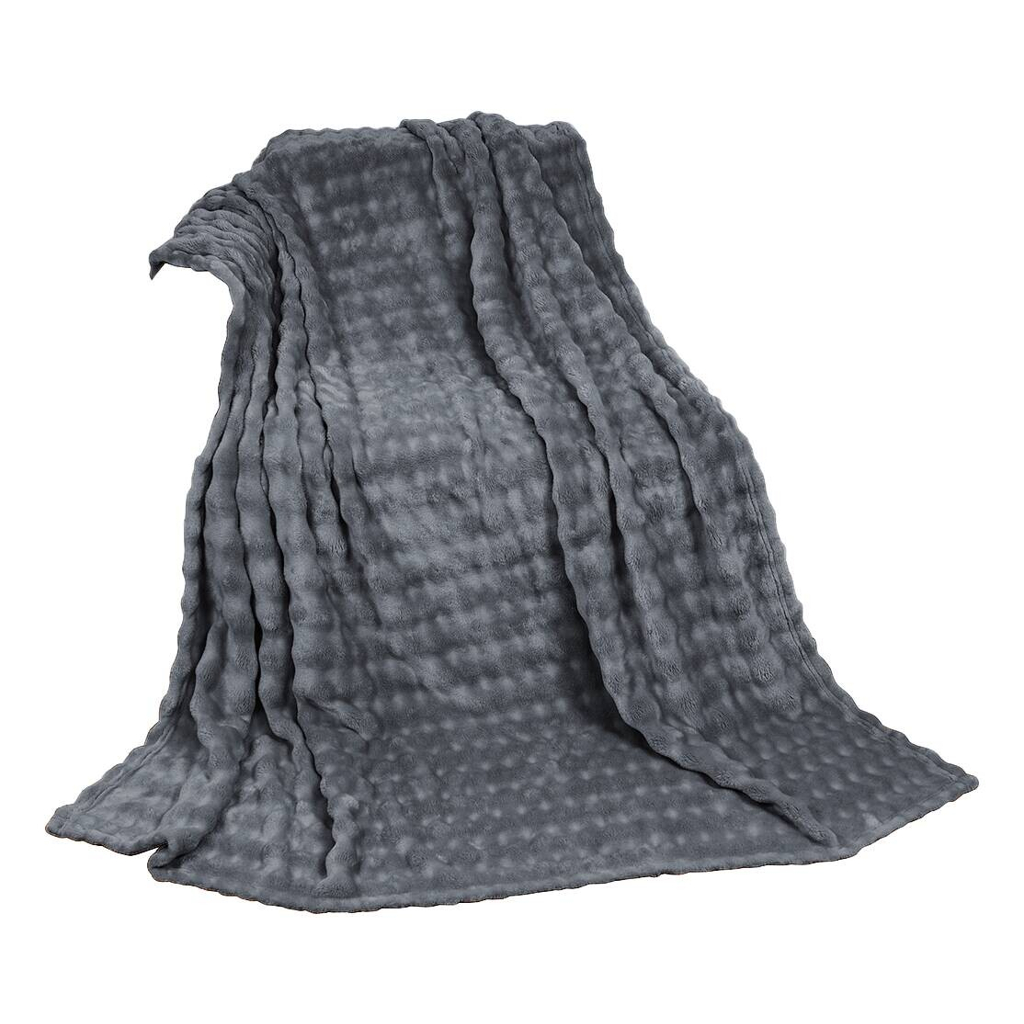Wohndecke anthrazit Polyester B/L: ca. 150x200 cm