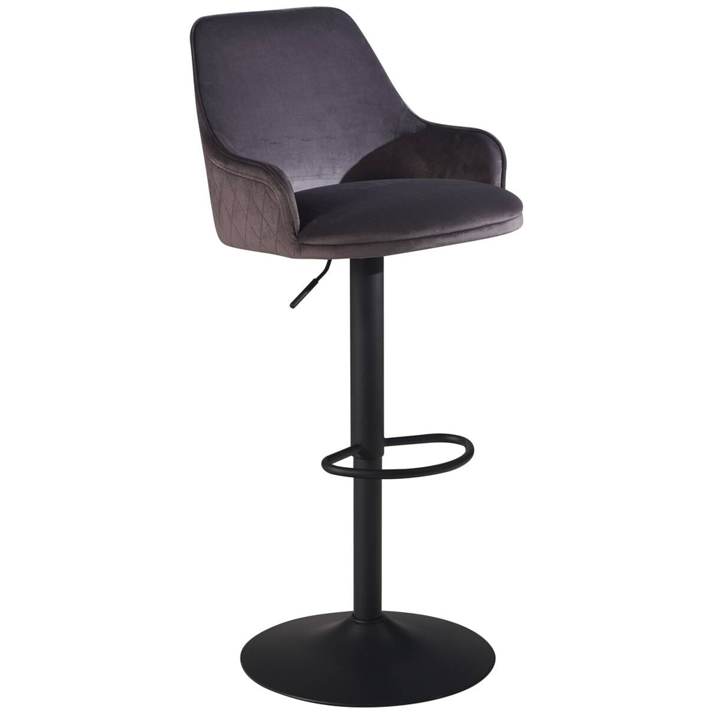 Barhocker grau Samt B/H/T: ca. 45x106x45 cm