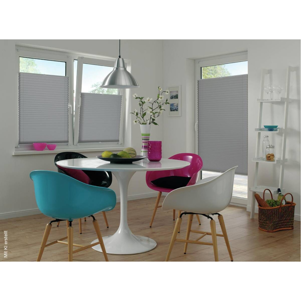 Spannplissee Easyfix Pia grau B/L: ca. 110x130 cm