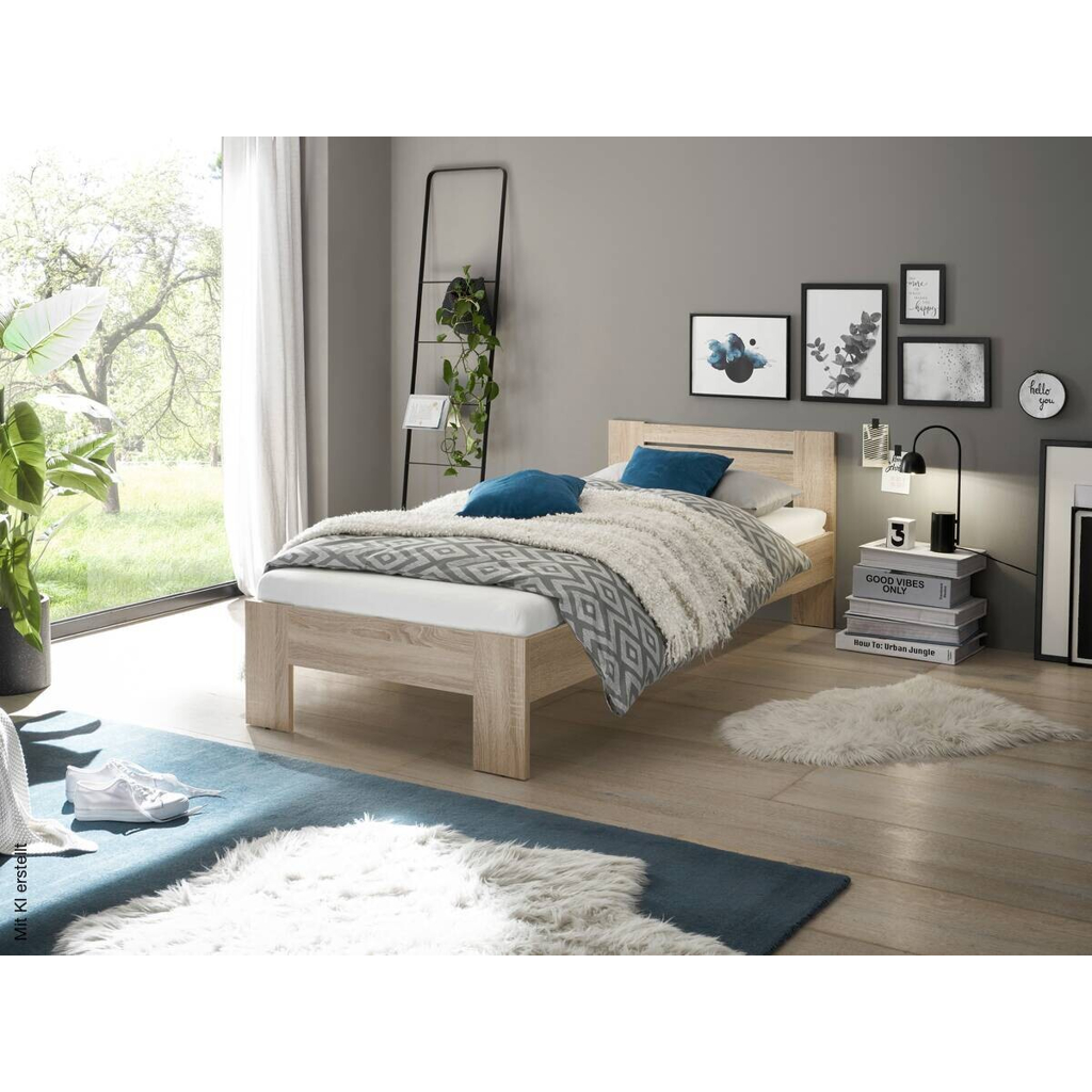Futonbett Cannes Eiche Sonoma Nachbildung Liegefläche B/L: ca. 90x200 cm