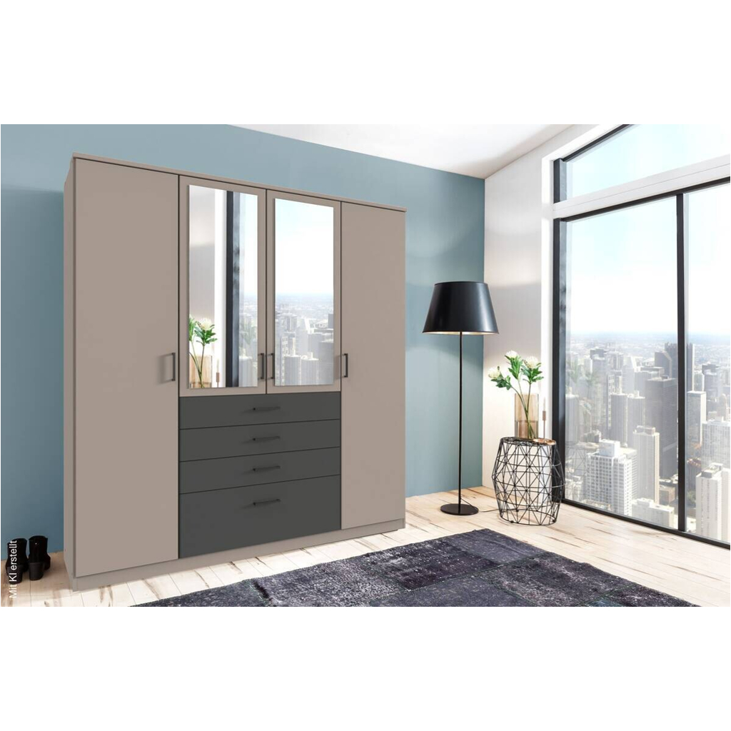 Kleiderschrank Cottbus Sahara grau B/H/T: ca. 180x199x58 cm