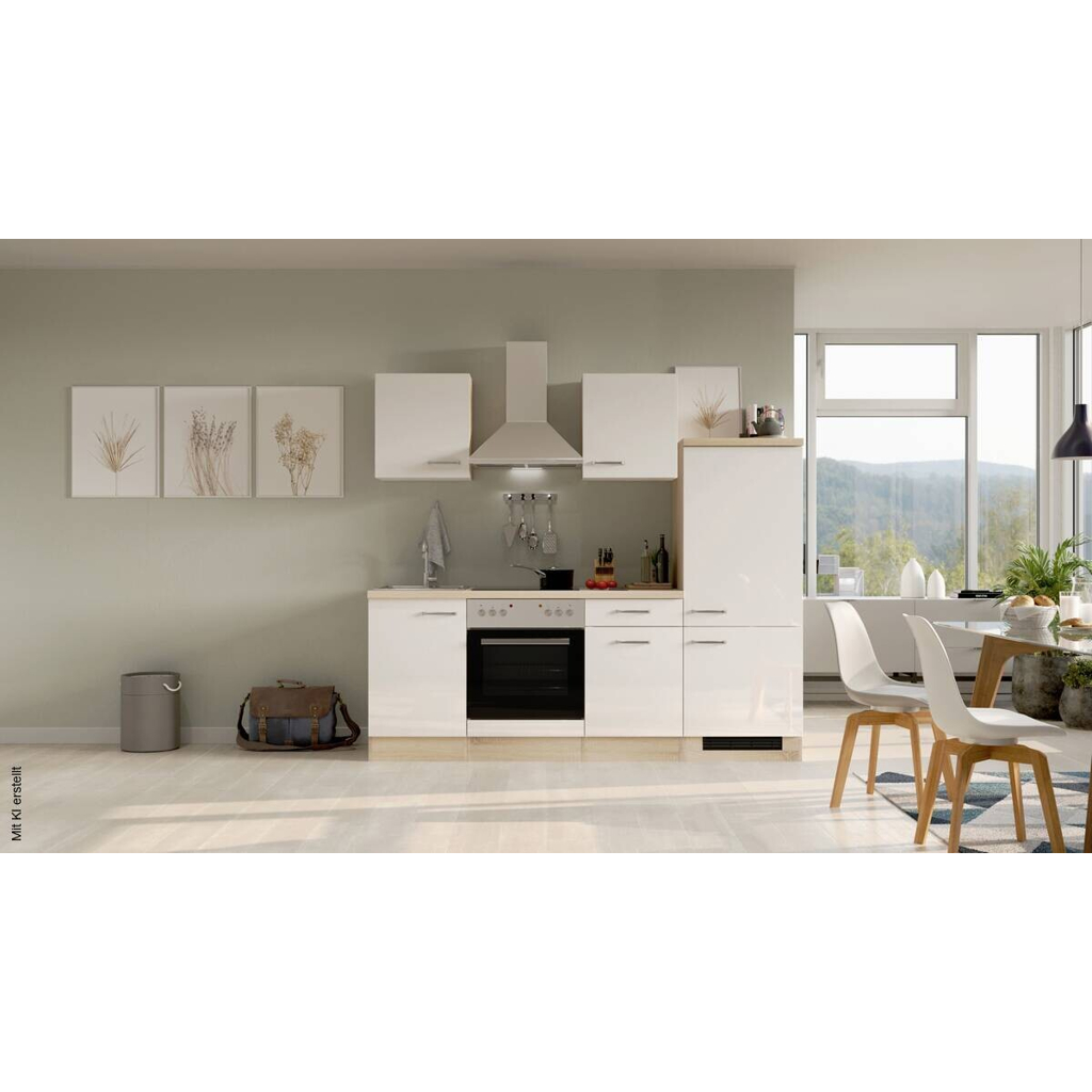 Küchenblock Valero weiß Hochglanz B/H/T: ca. 220x200x60 cm