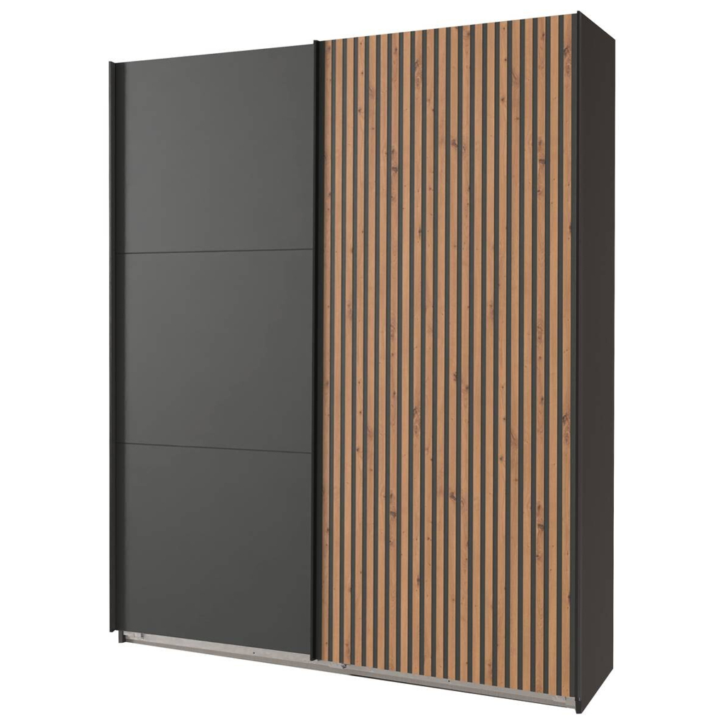 Schwebetürenschrank Andorra Graphit B/H/T: ca. 200x216x65 cm