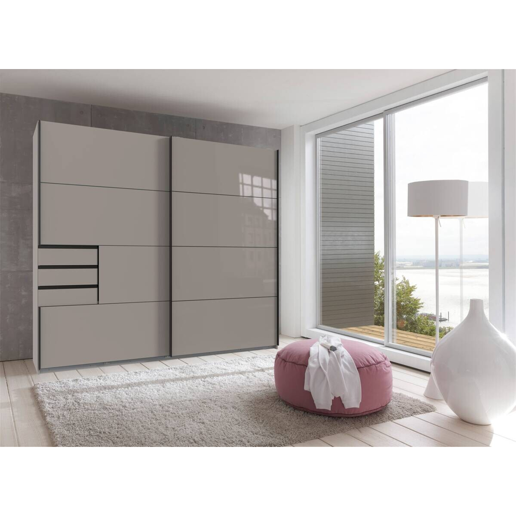 Schwebetürenschrank Saigon Sahara grau B/H/T: ca. 225x208x64 cm