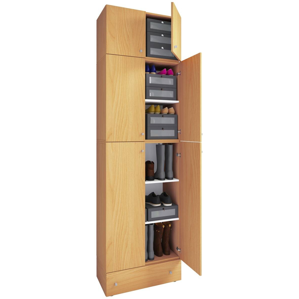 Schuhschrank Lona buche Nachbildung weiß
