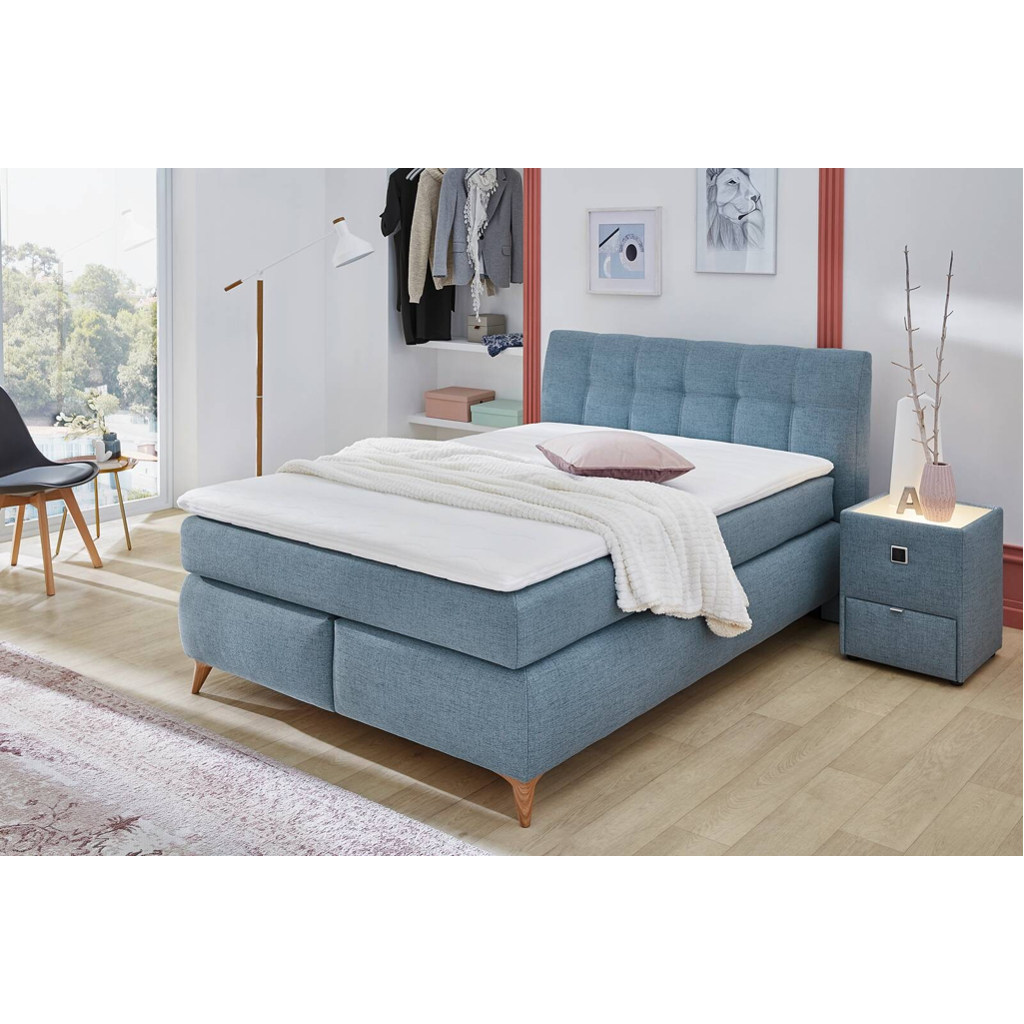 Boxspringbett  aqua Feinstruktur Liegefläche B/L: ca. 140x200 cm