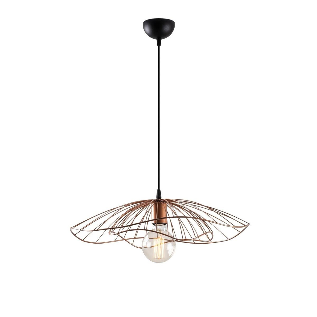 Opviq Pendelleuchte Tel Kupfer Metall B/H/T/L/D: ca. 50x111x50x50x50 cm E27 1 Brennstellen