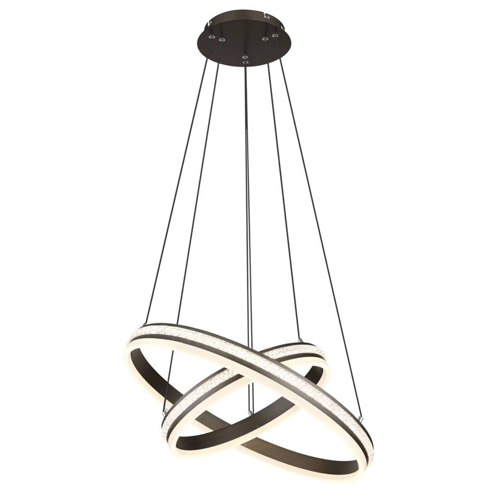 GLOBO LED-Pendelleuchte titanfarbig klar Metall Kunststoff H/D: ca. 120x60 cm