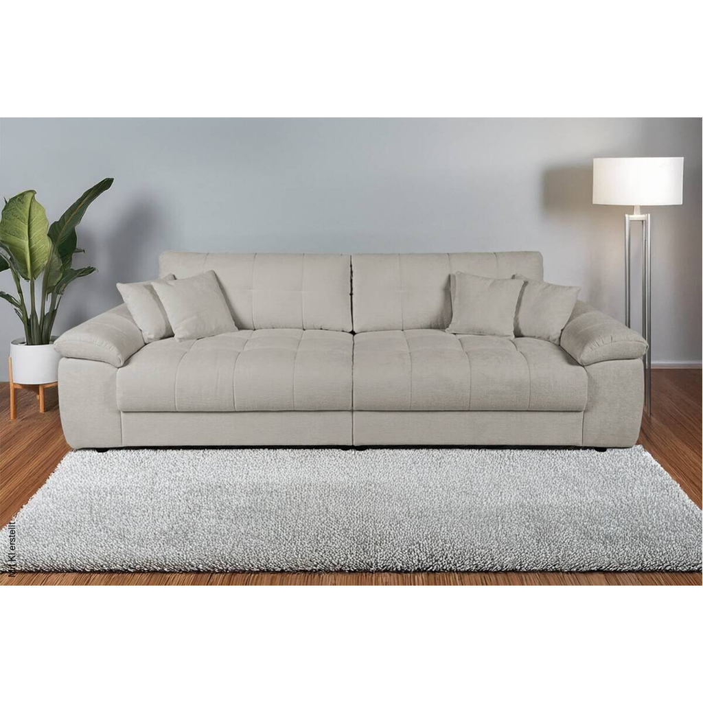 Big Sofa Tema graubraun Microfaser B/H/T: ca. 144x70x183 cm