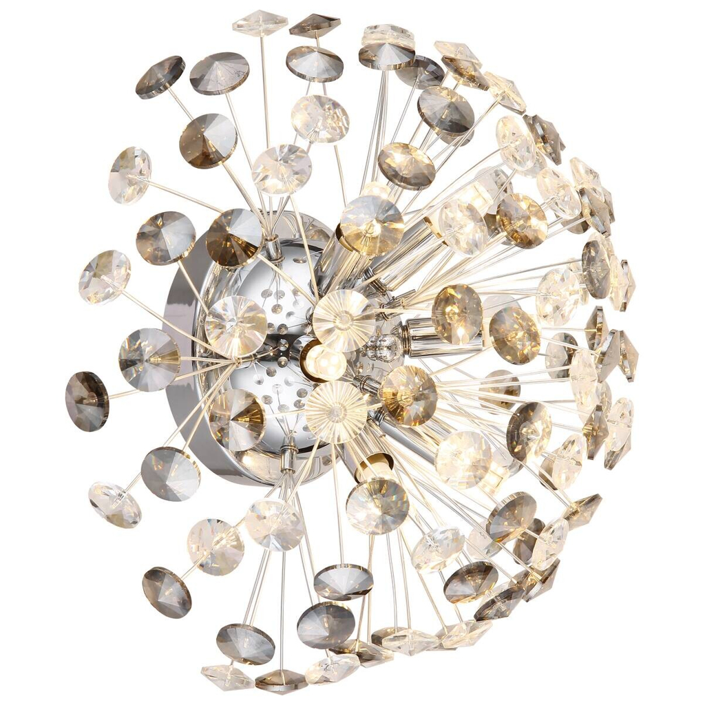 GLOBO LED-Wandleuchte Rauch Chrom Metall D: ca. 40 cm G9 6 Brennstellen