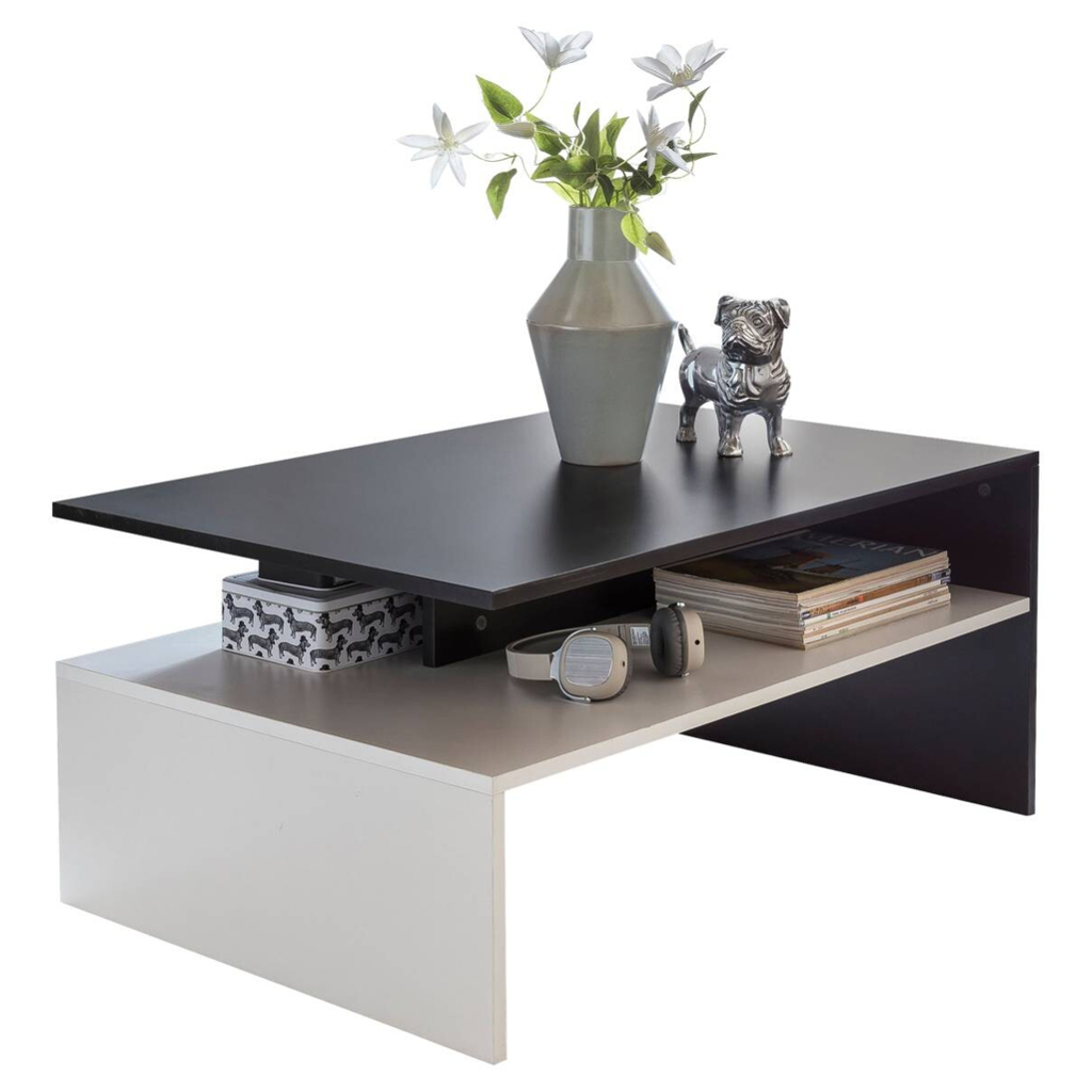 Couchtisch weiß schwarz B/H/T: ca. 90x43x60 cm