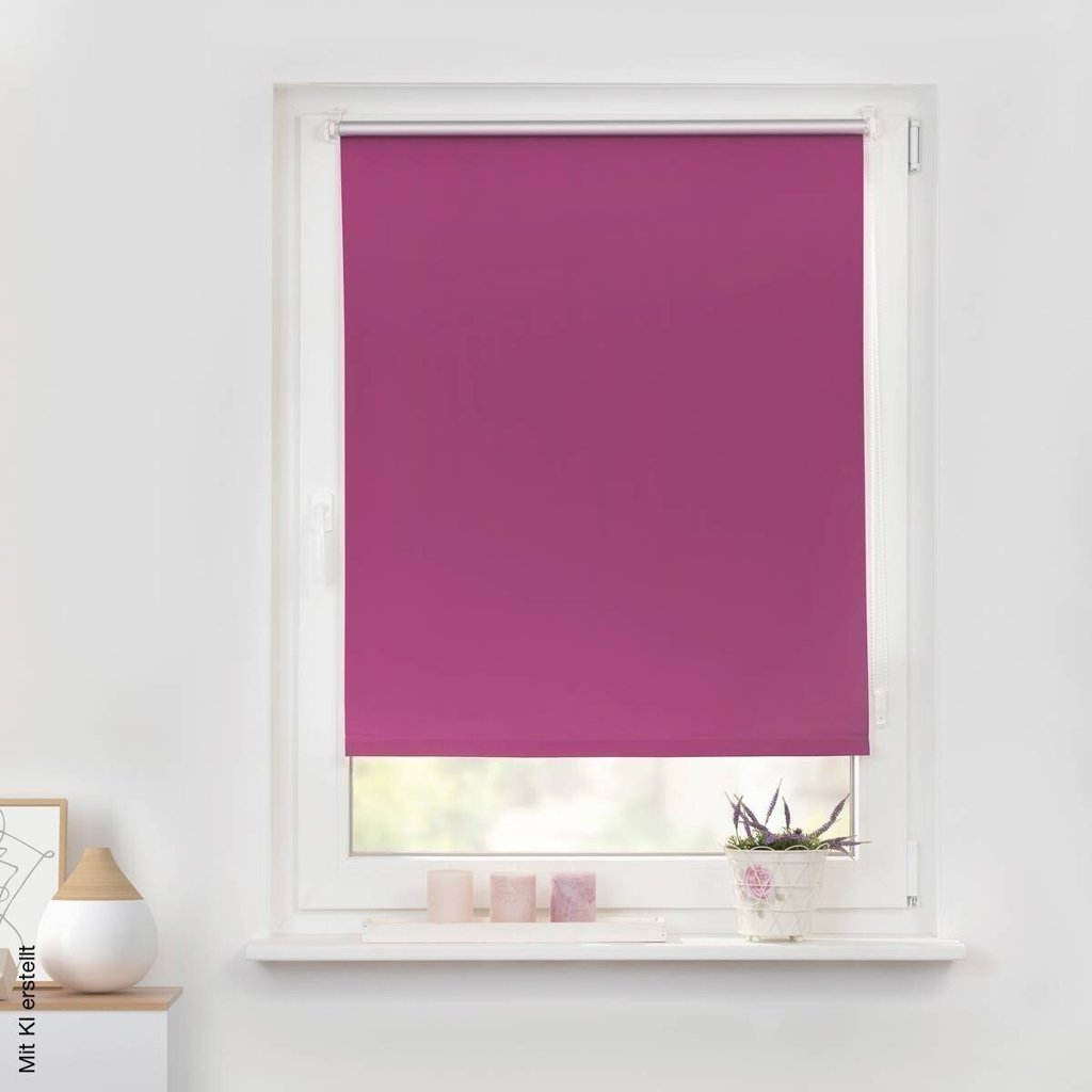 LICHTBLICK Thermo Klebe-/Klemmrollo Verdunklungsqualität fuchsia B/L: ca. 70x220 cm 596940700
