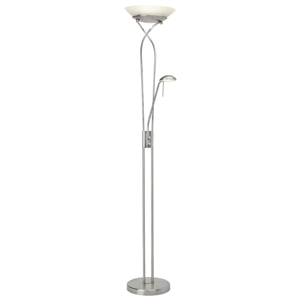 Brilliant Stehlampe Ollie silber weiß Metall Glas H: ca. 180 cm