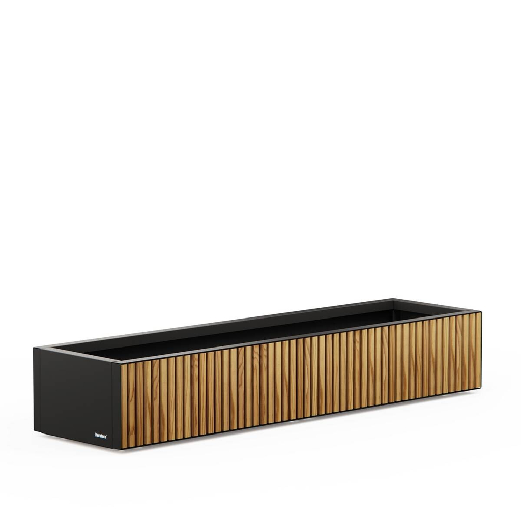 Herstera Garden Pflanzkübel Deco Planter Xic schwarz Holz B/H/L: ca. 150x25x40 cm