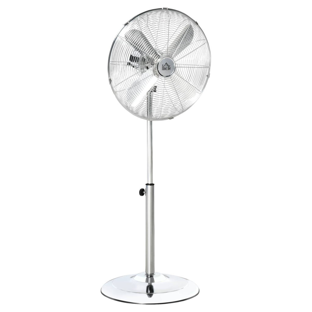 HOMCOM Ventilator silber Polypropylen Edelstahl B/H/L: ca. 44,5x44,5x87 cm