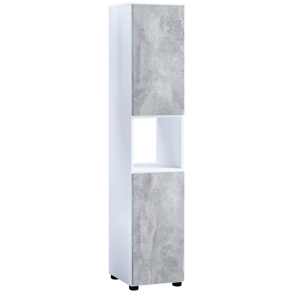 Hochschrank Flandu Beton Optik weiß B/H/T: ca. 31x160x32 cm