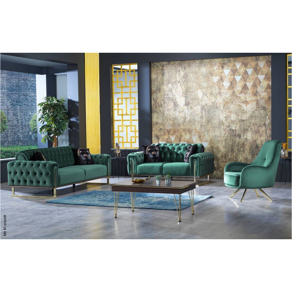 Sofa 3-2-1 Tokio grün Microfaser