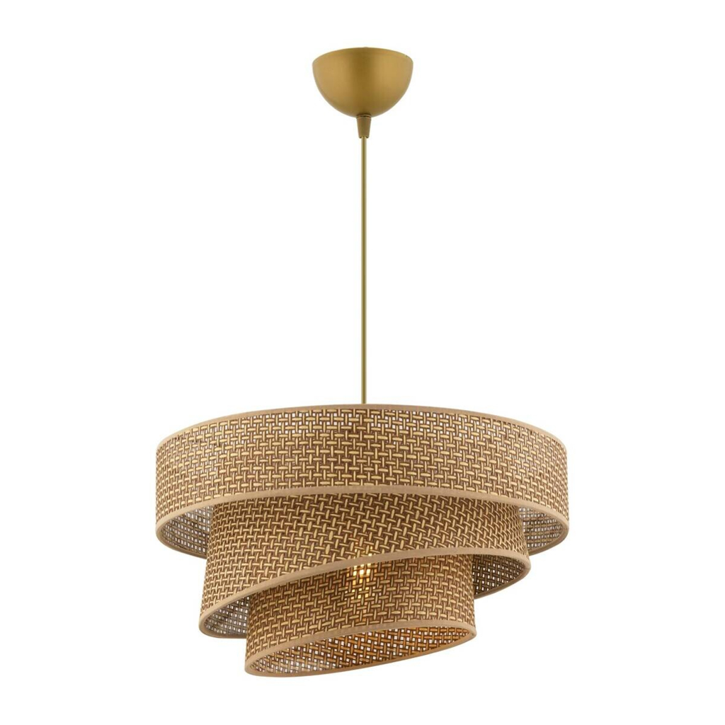 Opviq Pendelleuchte Couper beige Baumwolle Metall B/H/L: ca. 40x72x40 cm E27 1 Brennstellen