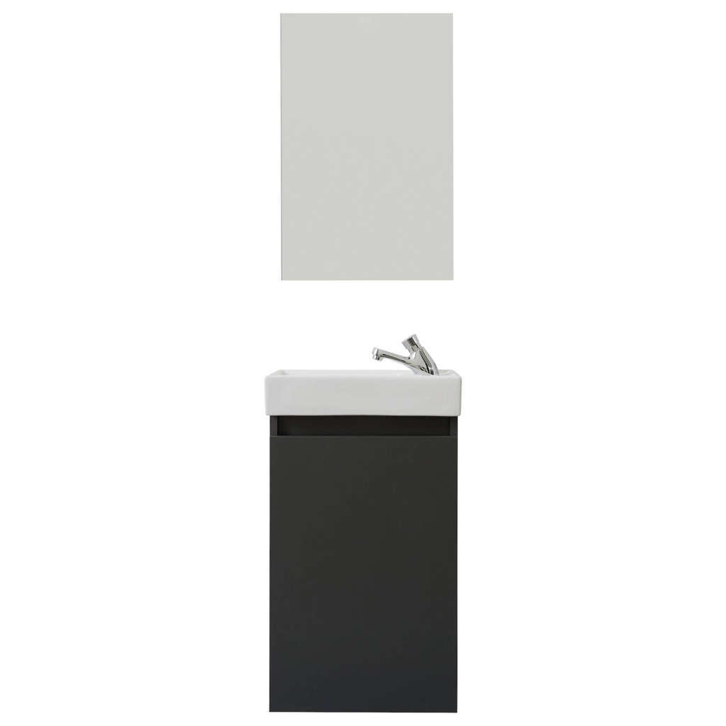 Bad-Set Champ grau matt B/H/T: ca. 40x68x22 cm