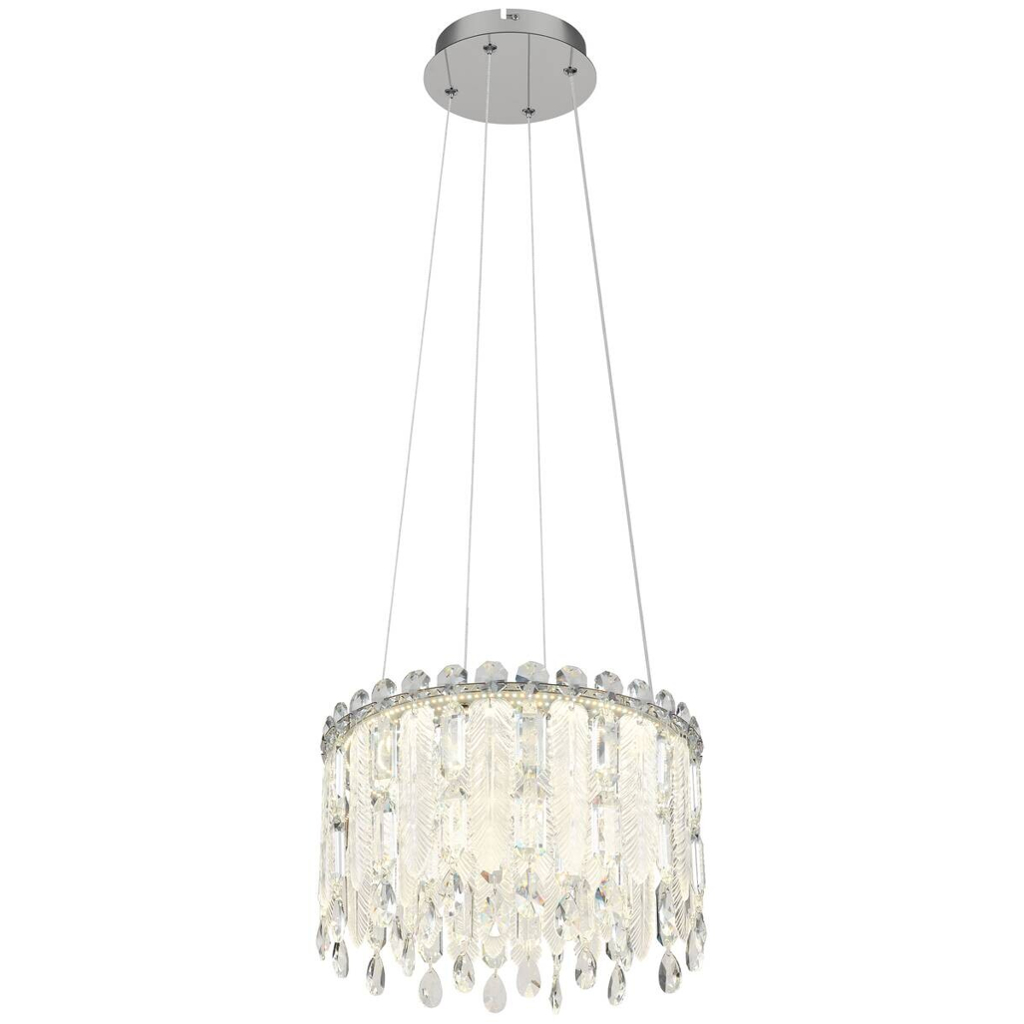 GLOBO Pendelleuchte Chrom klar Metall H/D: ca. 120x39,5 cm 1 Brennstellen