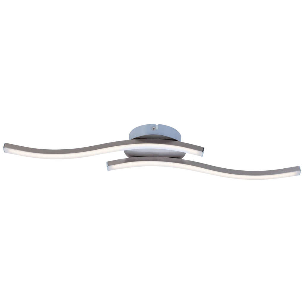 POCOline Deckenleuchte Berwin nickel matt Aluminium Metall Kunststoff B/H/T: ca. 56x7x12 cm