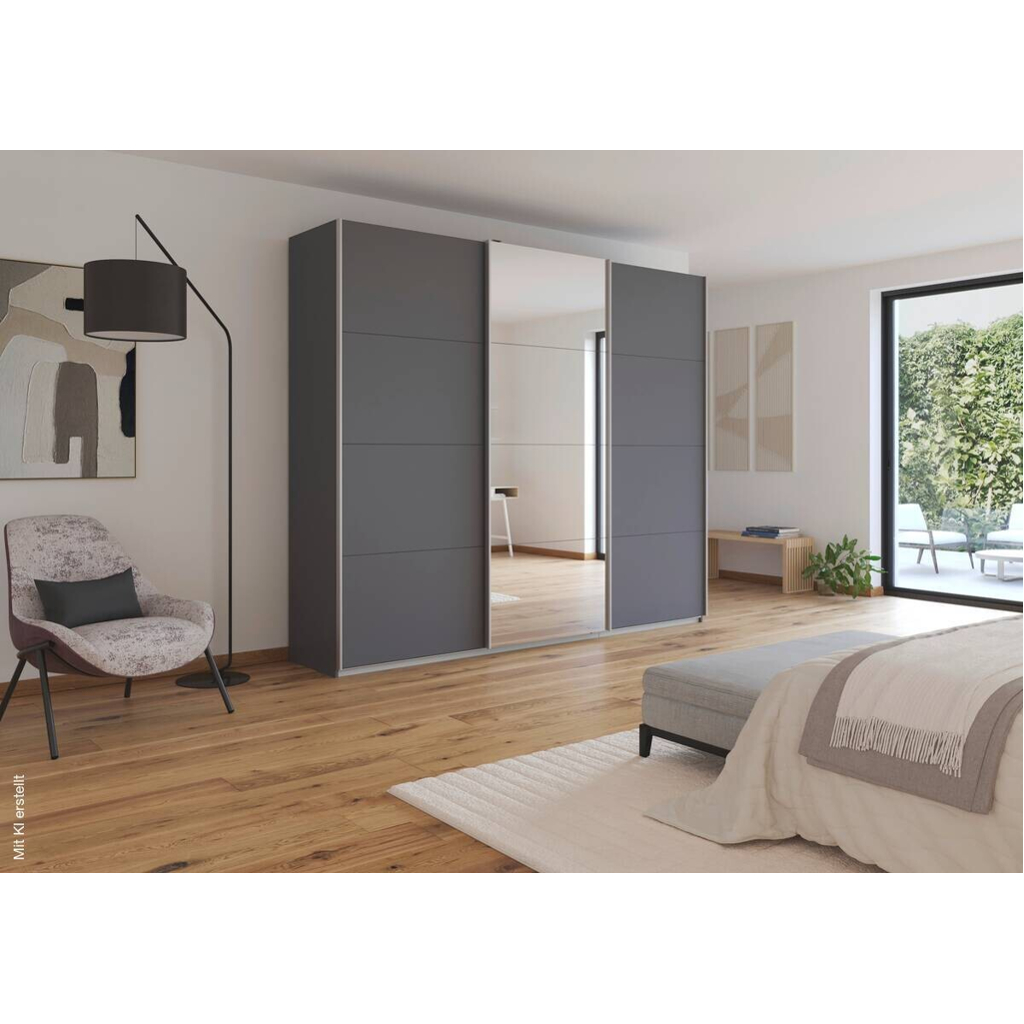 Kleiderschrank Kulmbach grau B/H/T: ca. 271x229x62 cm