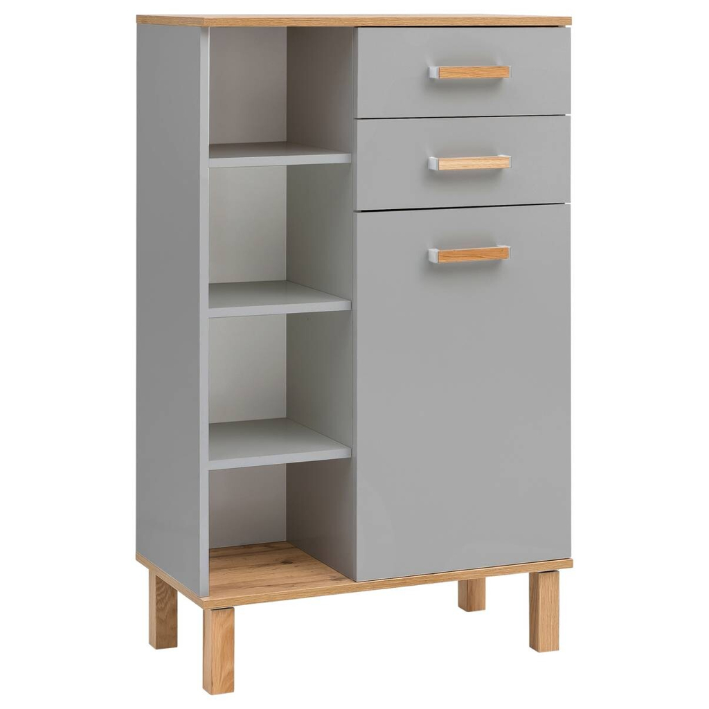 Midischrank Padua grau Eiche Landhaus Nachbildung B/H/T: ca. 67x114,5x35 cm