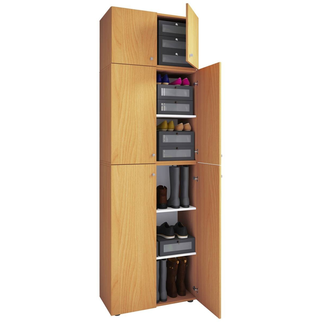 Schuhschrank Lona buche weiß B/H/T: ca. 70x223x39 cm