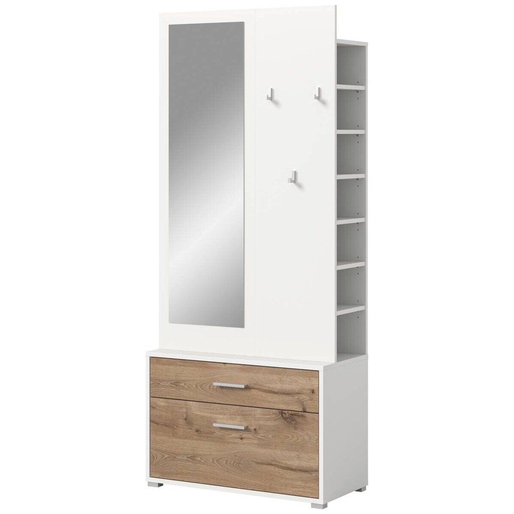 Garderobe POLO weiß Nox Oak Nachbildung B/H/T: ca. 80x190x38 cm