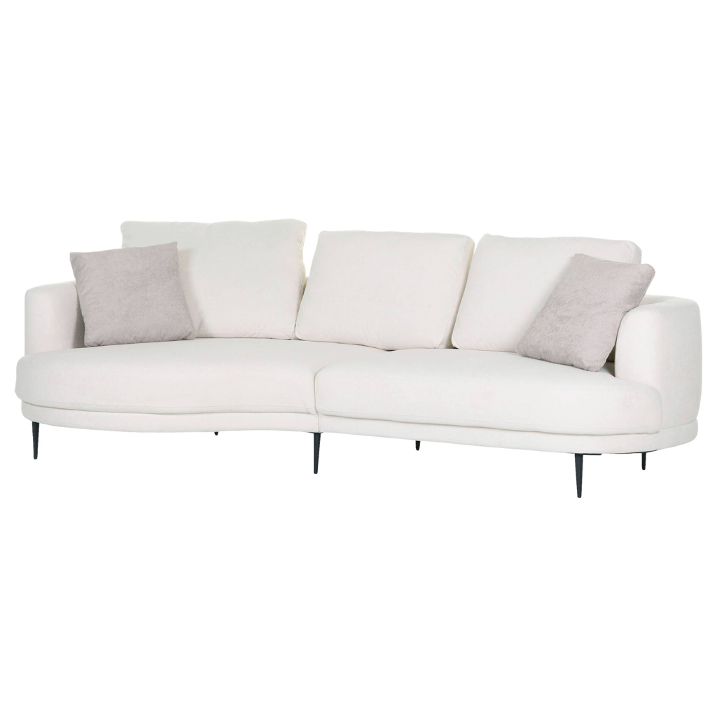 Ecksofa weiß Flachgewebe B/H/T: ca. 264x92x137 cm