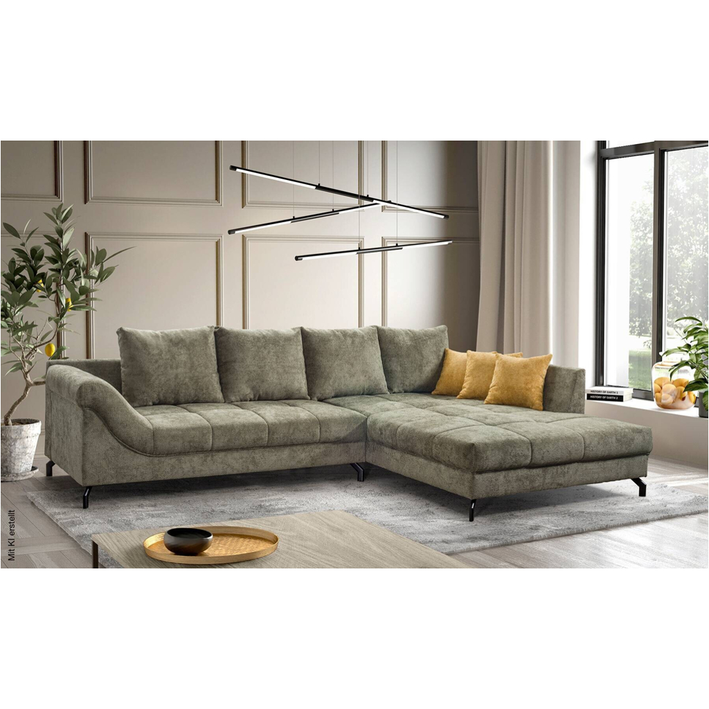 Ecksofa olive Microfaser B/H/T: ca. 306x92x203 cm