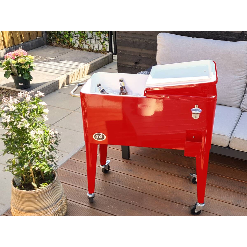 AXI Outdoor Living Getränkekühler Retro rot Metall B/H/L: ca. 43x89x92 cm