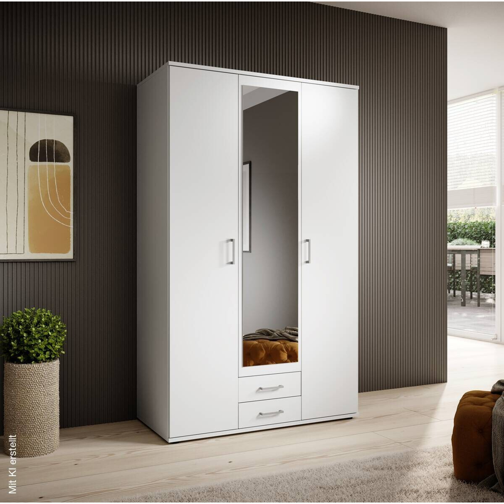 Kleiderschrank Karl weiß B/H/T: ca. 120x195x55 cm