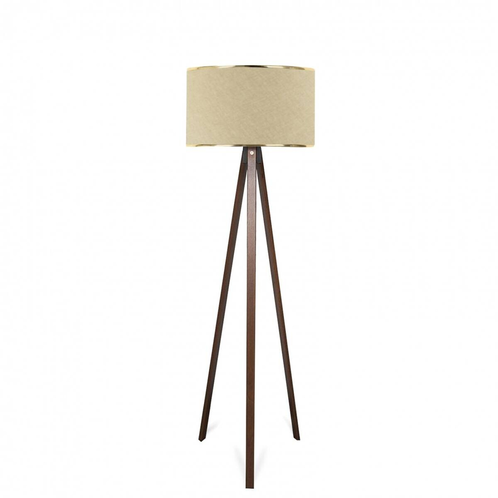 Opviq Stehlampe beige Holz B/H/T/L/D: ca. 38x140x38x38x38 cm E27 1 Brennstellen