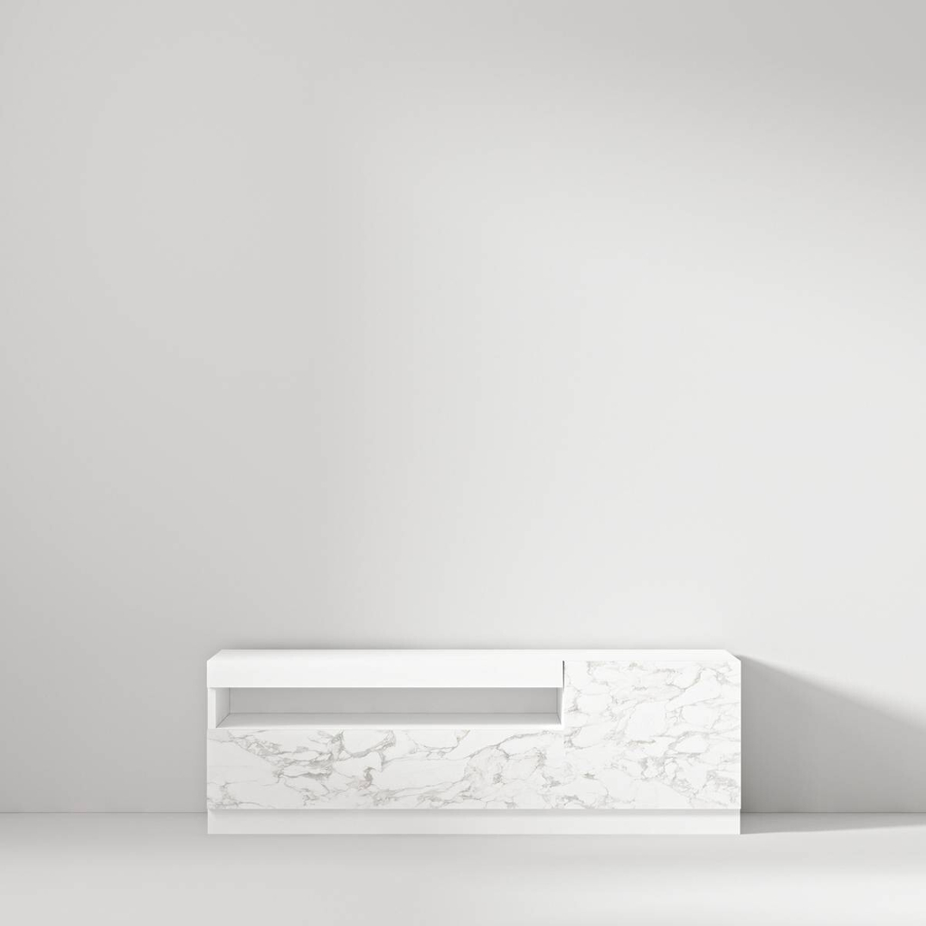 TV-Lowboard 9499 weiß Marmor Optik B/H/T: ca. 120x40x37 cm