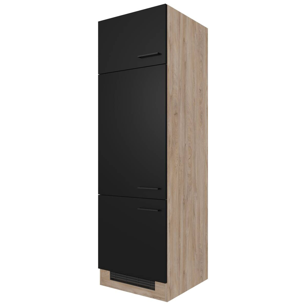 Kühlumbauschrank Capri schwarz matt B/H/T: ca. 60x200x57 cm