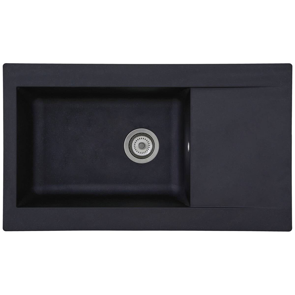 Respekta Einbauspüle Denver 86 x 50 S schwarz Mineralite B/H/T: ca. 86x20x50 cm