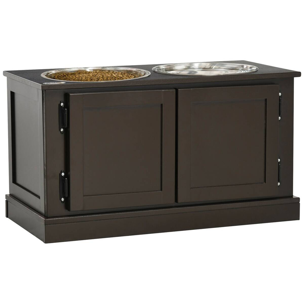 PawHut Hundenapf kaffee MDF B/H/L: ca. 30x34x60 cm