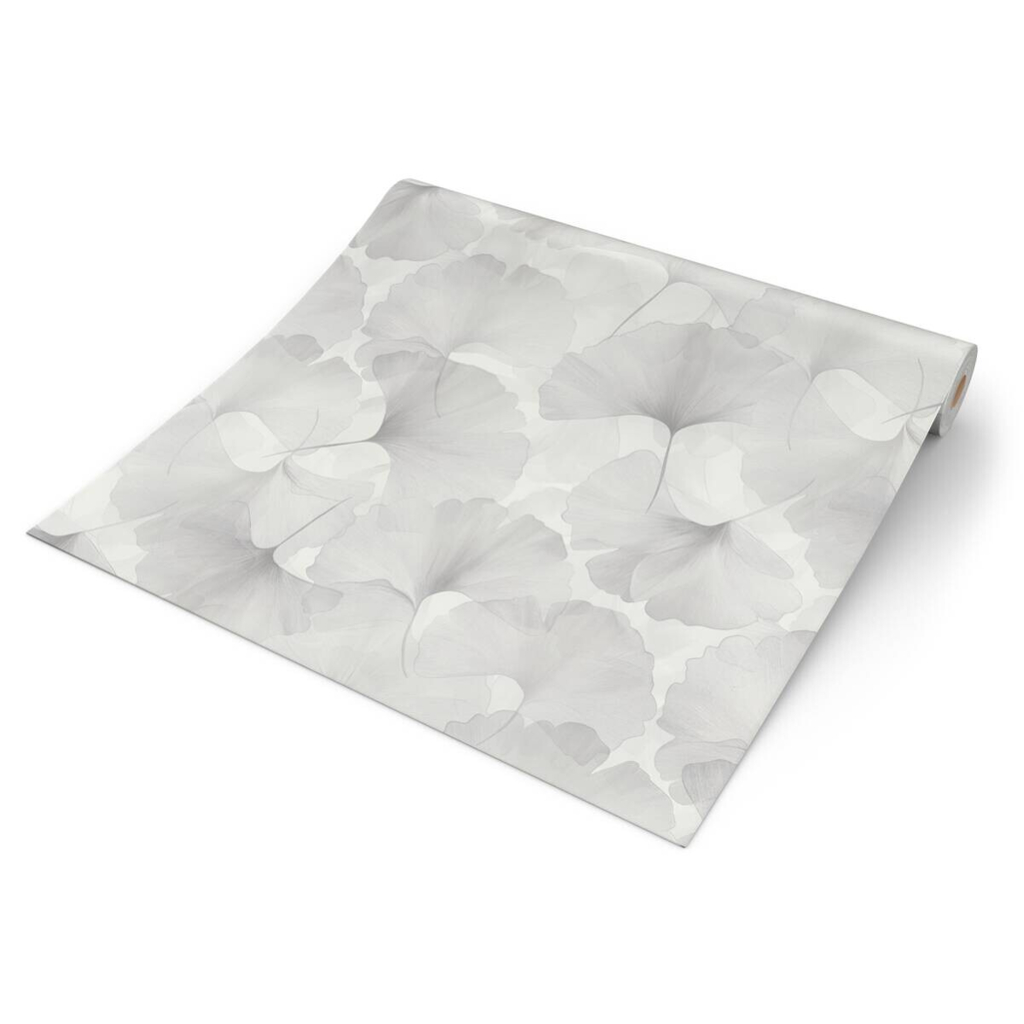 Vliestapete Blätter silber weiß B/L: ca. 53x1005 cm glitzernd