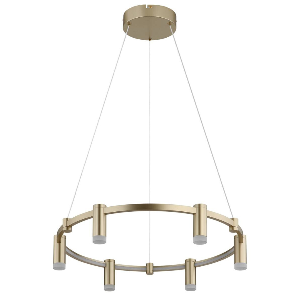 GLOBO Hängeleuchte Opal gold Acryl Aluminium Metall H/D: ca. 120x62 cm 1 Brennstellen