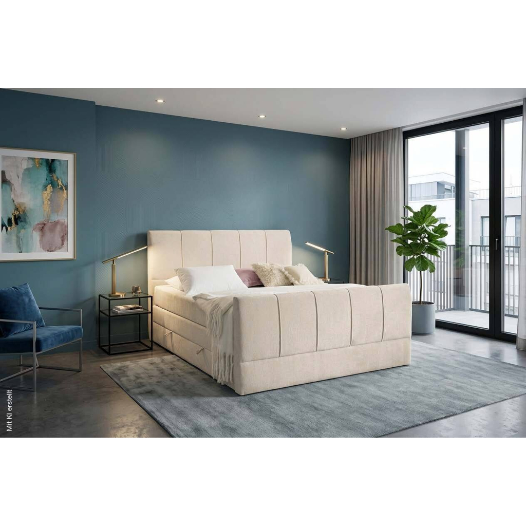 Boxspringbett Harmony creme Liegefläche B/L: ca. 160x200 cm