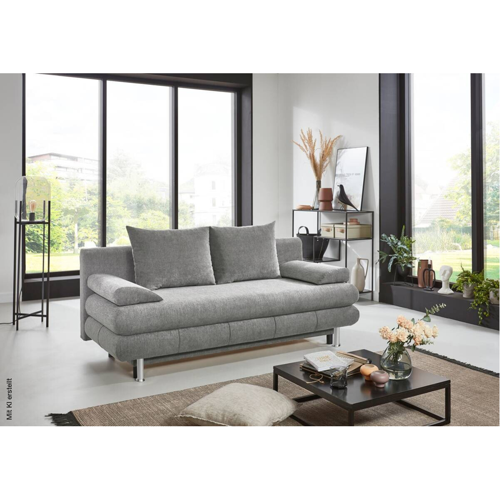 Schlafsofa Benfeld grau Microfaser B/H/T: ca. 190x93x92 cm