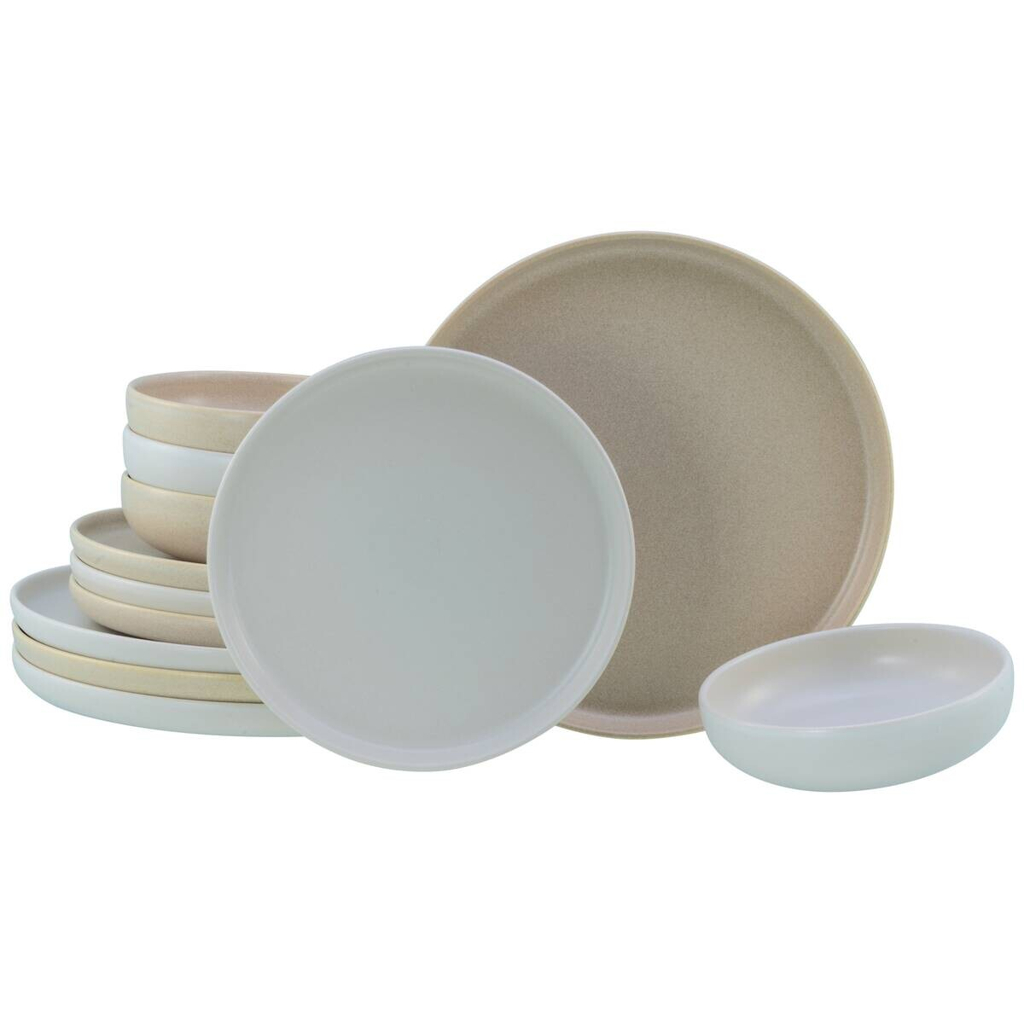 CreaTable Tafelservice Uno Toscana mehrfarbig Steinzeug 12 tlg.