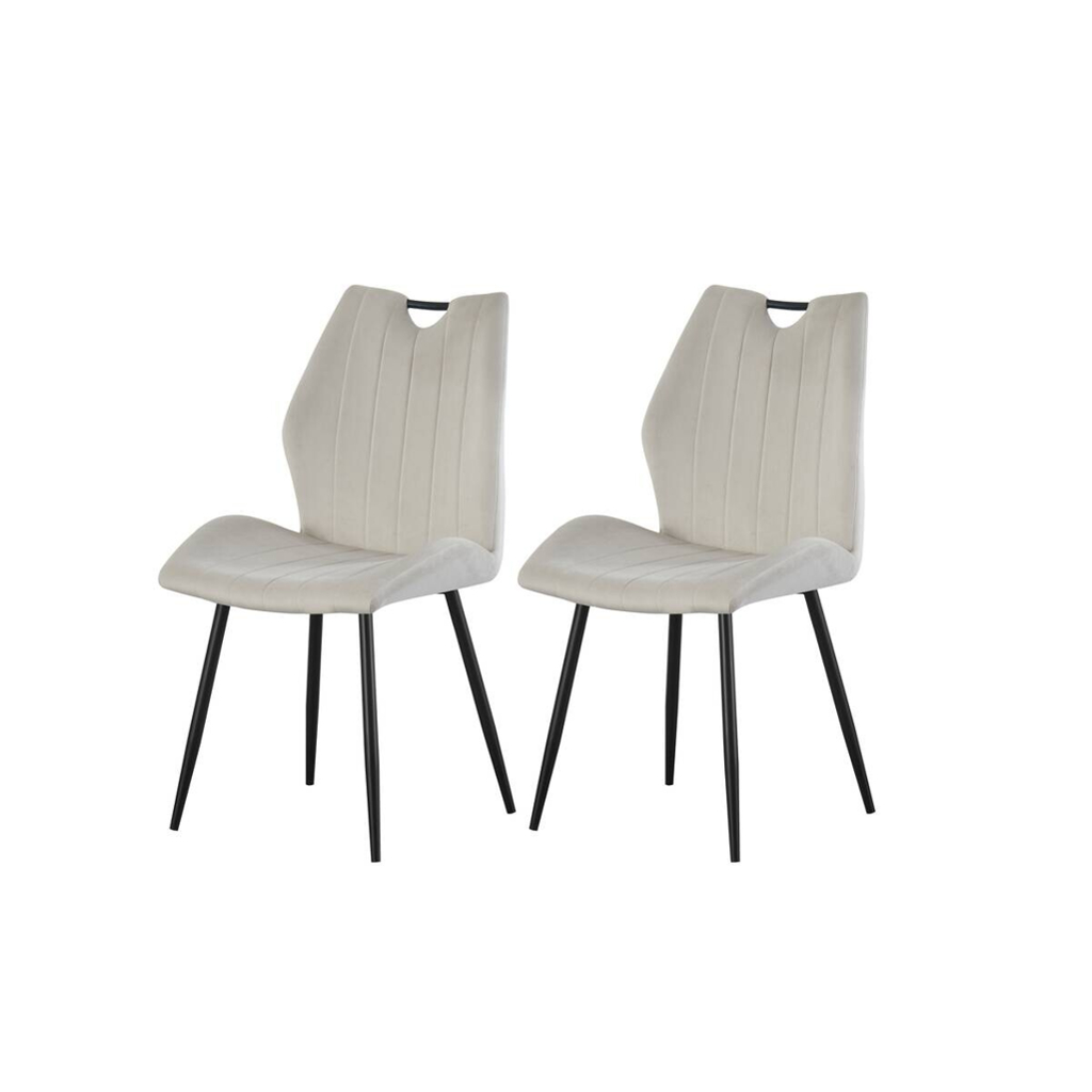 Stuhl CHRISTIN, 2er Set creme Samt B/H/T: ca. 52x58x75 cm