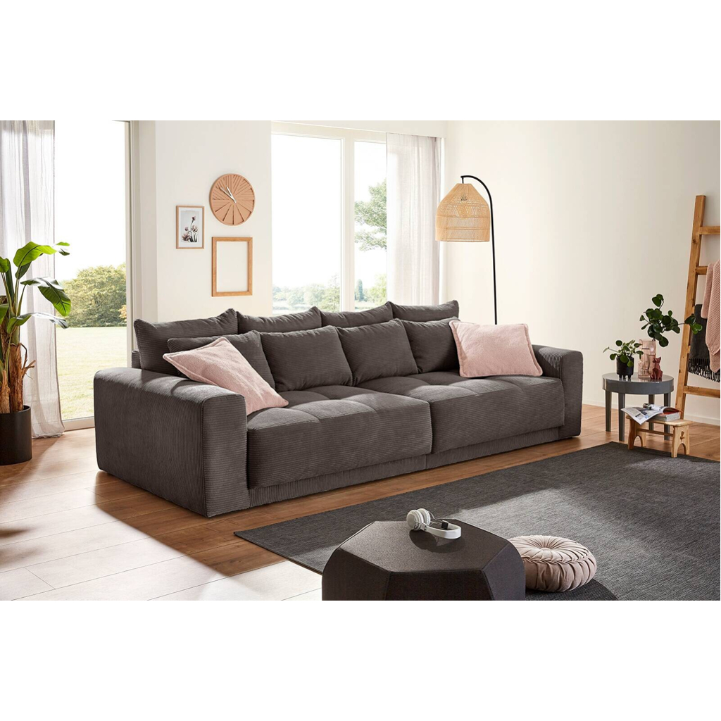 Big Sofa grau Microfaser B/H/T: ca. 298x80x135 cm