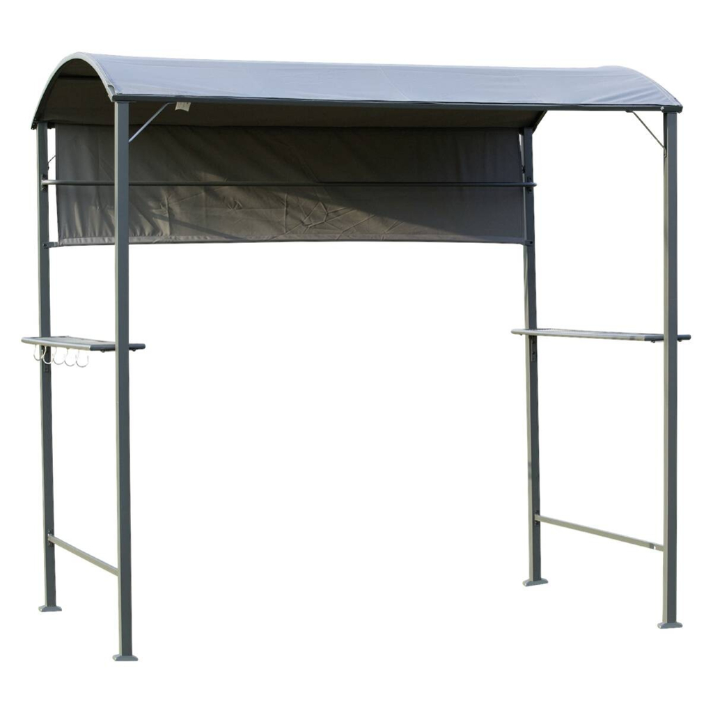 Outsunny Grillpavillon schwarz Metall B/H/L: ca. 138x216x218 cm