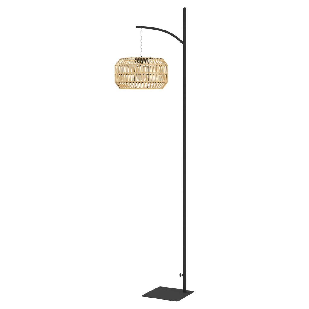 Rattan Solarlampe gelb Polyethylen Stahl B/H/L: ca. 32x178x44 cm
