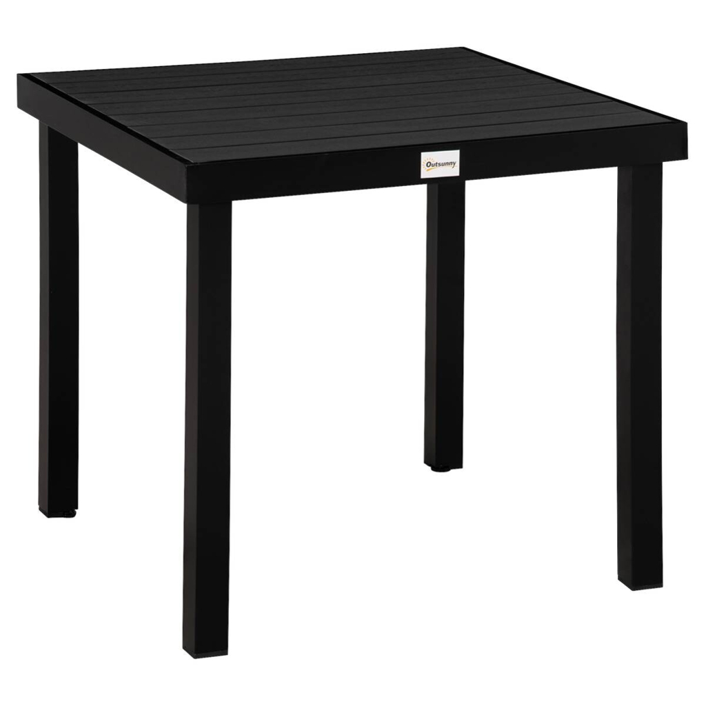 Outsunny Gartentisch schwarz Aluminium