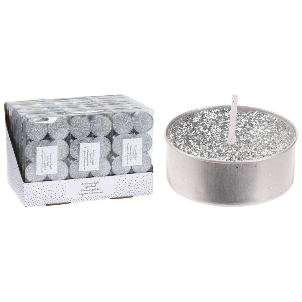 Kerze silber B/H/L: ca. 7,5x15,5x2 cm